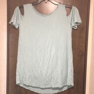 Mint colored old navy cold-shoulder top!